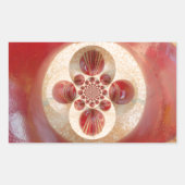 Rote Cricket Bälle Abstrakte Art Print Design Rechteckiger Aufkleber (Vorderseite)