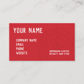 Rote Crochet Chart Visitenkarte (Rückseite)