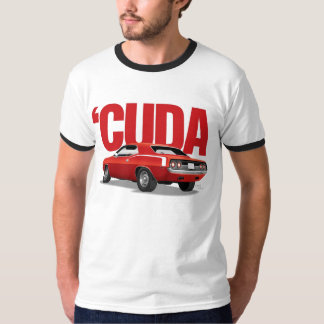 Rote 'Cuda Rückseite mit Text T-Shirt