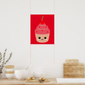 Rote Cupcake-Drucke, Dessert-Thema Poster (Küche)