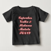 Rote Cupcakes Vodka Hakuna Matata FUNNY. Baby T-shirt (Vorderseite)
