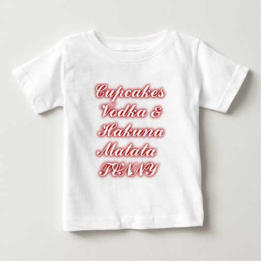 Rote Cupcakes Vodka Hakuna Matata FUNNY. Baby T-shirt (Vorderseite)
