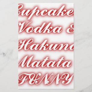 Rote Cupcakes Vodka Hakuna Matata FUNNY. Briefpapier