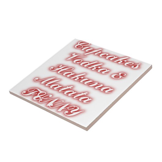 Rote Cupcakes Vodka Hakuna Matata FUNNY. Fliese (Seite)