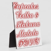 Rote Cupcakes Vodka Hakuna Matata FUNNY. Fotoplatte (Seite)