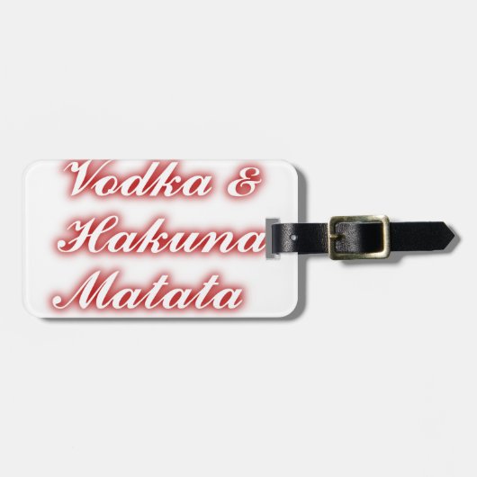 Rote Cupcakes Vodka Hakuna Matata FUNNY. Gepäckanhänger (Vorderseite horizontal)