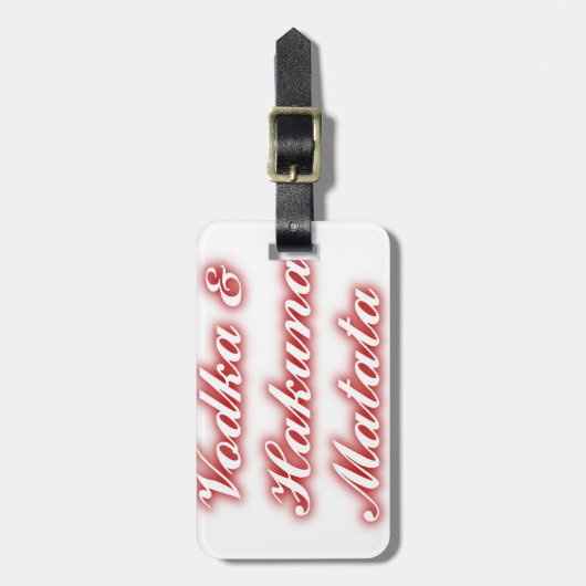 Rote Cupcakes Vodka Hakuna Matata FUNNY. Gepäckanhänger (Vorderseite vertikal)