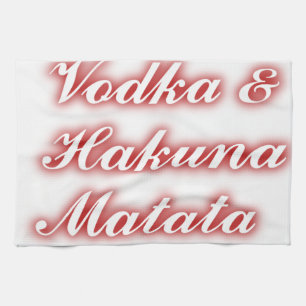 Rote Cupcakes Vodka Hakuna Matata FUNNY. Geschirrtuch