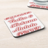 Rote Cupcakes Vodka Hakuna Matata FUNNY. Getränkeuntersetzer (Linke Seite)