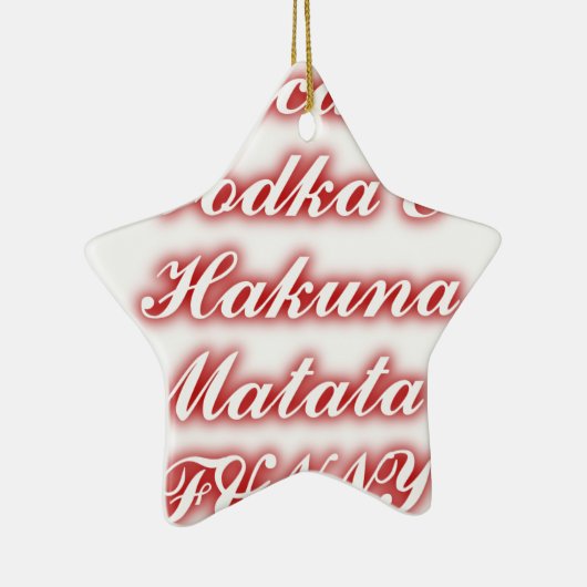 Rote Cupcakes Vodka Hakuna Matata FUNNY. Keramikornament (Rechts)