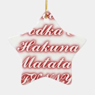 Rote Cupcakes Vodka Hakuna Matata FUNNY. Keramikornament