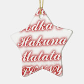 Rote Cupcakes Vodka Hakuna Matata FUNNY. Keramikornament (Links)