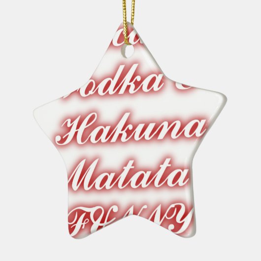 Rote Cupcakes Vodka Hakuna Matata FUNNY. Keramikornament (Links)