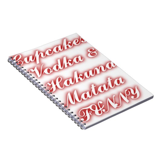 Rote Cupcakes Vodka Hakuna Matata FUNNY. Notizblock (Rechte Seite)