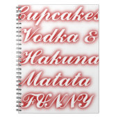 Rote Cupcakes Vodka Hakuna Matata FUNNY. Notizblock (Vorderseite)