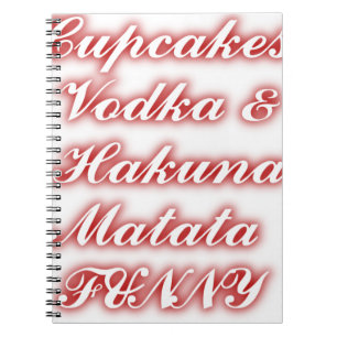 Rote Cupcakes Vodka Hakuna Matata FUNNY. Notizblock