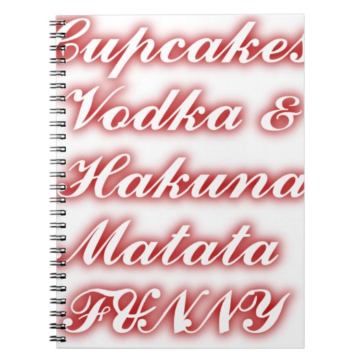 Rote Cupcakes Vodka Hakuna Matata FUNNY. Notizblock (Vorderseite)