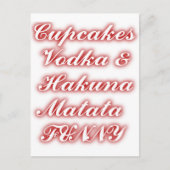 Rote Cupcakes Vodka Hakuna Matata FUNNY. Postkarte (Vorderseite)