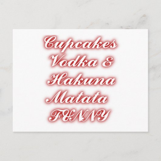 Rote Cupcakes Vodka Hakuna Matata FUNNY. Postkarte (Vorderseite)