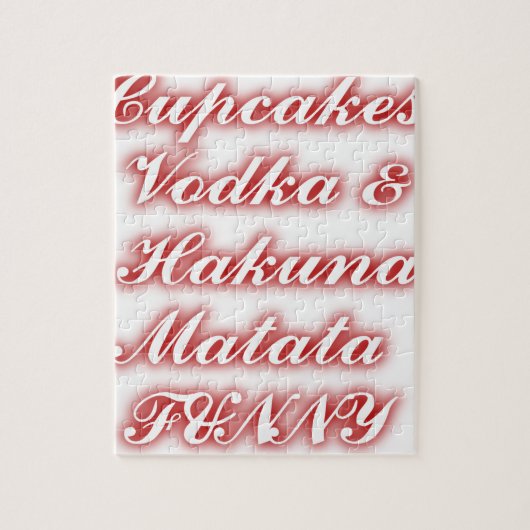 Rote Cupcakes Vodka Hakuna Matata FUNNY. Puzzle (Vertikal)