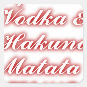 Rote Cupcakes Vodka Hakuna Matata FUNNY. Quadratischer Aufkleber