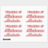 Rote Cupcakes Vodka Hakuna Matata FUNNY. Rechteckiger Aufkleber (Blatt)