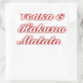 Rote Cupcakes Vodka Hakuna Matata FUNNY. Rechteckiger Aufkleber (Tasche)