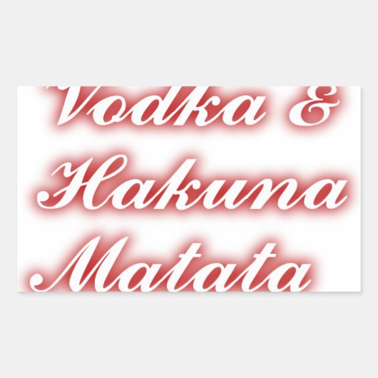 Rote Cupcakes Vodka Hakuna Matata FUNNY. Rechteckiger Aufkleber (Vorderseite)