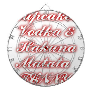 Rote Cupcakes Wodka Hakuna Matata LUSTIG. Dartscheibe