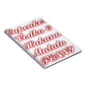 Rote Cupcakes Wodka Hakuna Matata LUSTIG. Notizblock (Rechte Seite)
