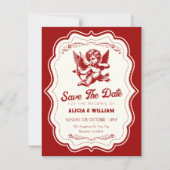 Rote Cupid Engel Hochzeit Save The Date (Vorderseite)