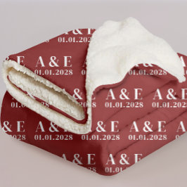 Rote Custom Mr & Mrs Decke Geschenk für Braut und Sherpadecke