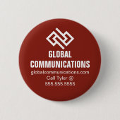 Rote Cyber-Technologie-Computerfirma Custom Button (Vorderseite)