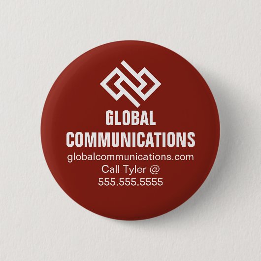 Rote Cyber-Technologie-Computerfirma Custom Button (Vorderseite)