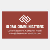Rote Cyber-Technologie-Computerfirma Custom Rechteckiger Aufkleber (Vorderseite)