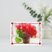 Rote Cyclamen-Blume Postkarte (Stehend Vorderseite)