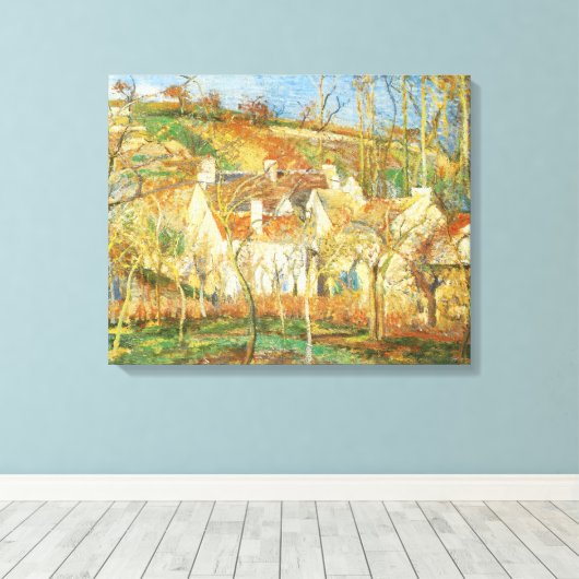 Rote Dächer, Dorfecke, Winter durch Pissarro Leinwanddruck (Insitu (Holzboden))