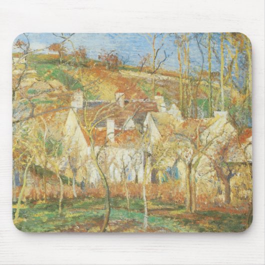 Rote Dächer, Dorfecke, Winter durch Pissarro Mousepad (Vorne)