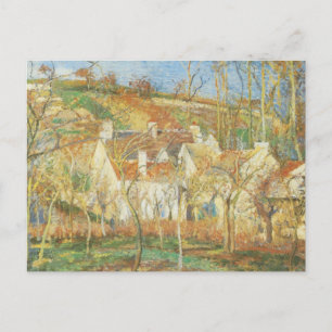 Rote Dächer, Ecke eines Dorfes, Winter von Pissarr Postkarte