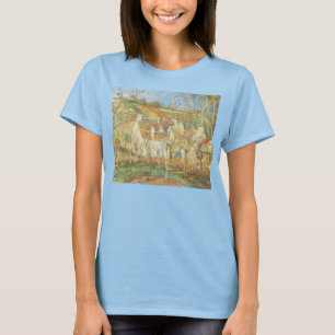 Rote Dächer, Ecke eines Dorfes, Winter von Pissarr T-Shirt