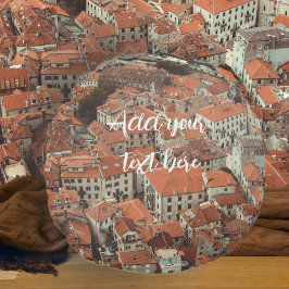 Rote Dächer von Kotor (Montenegro) Rundes Kissen