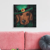 Rote Dachshund Leinwanddruck (Insitu (Wohnzimmer))