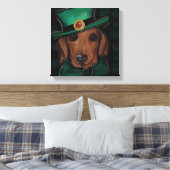 Rote Dachshund Leinwanddruck (Insitu (Schlafzimmer))