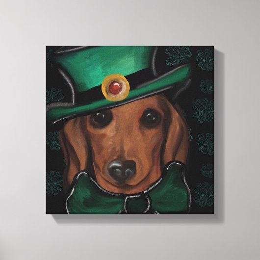 Rote Dachshund Leinwanddruck (Vorderseite)