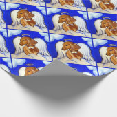Rote Dackel Angel Geschenkpapier (Ecke)