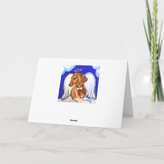 Rote Dackel Angel Karte (Rückseite)