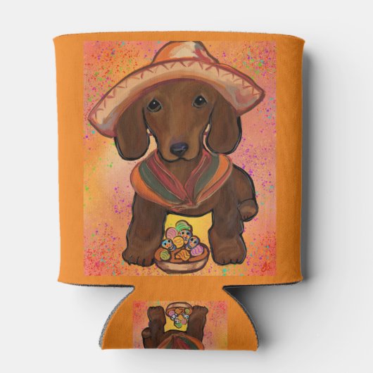 Rote Dackel Dosenkühler (Rückseite)