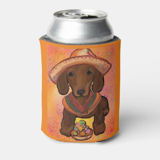 Rote Dackel Dosenkühler (Kanne Rückseite)