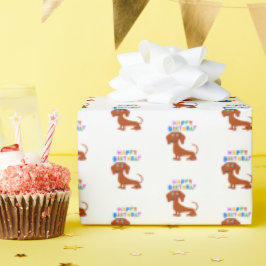 Rote Dackel Geburtstag Geschenkpapier