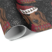Rote Dackel Geschenkpapier (Rolleneckpunkt)